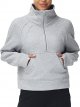 Womens' Half Zip Pullover Fleece Stand Collar Crop Sweatshirt with Pockets